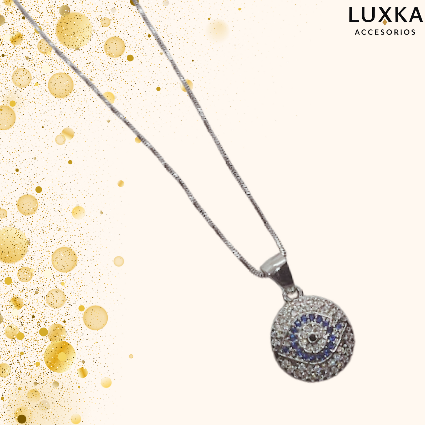 Cadena Nazar en acero inoxidable – 27 cm con dije ojo protector