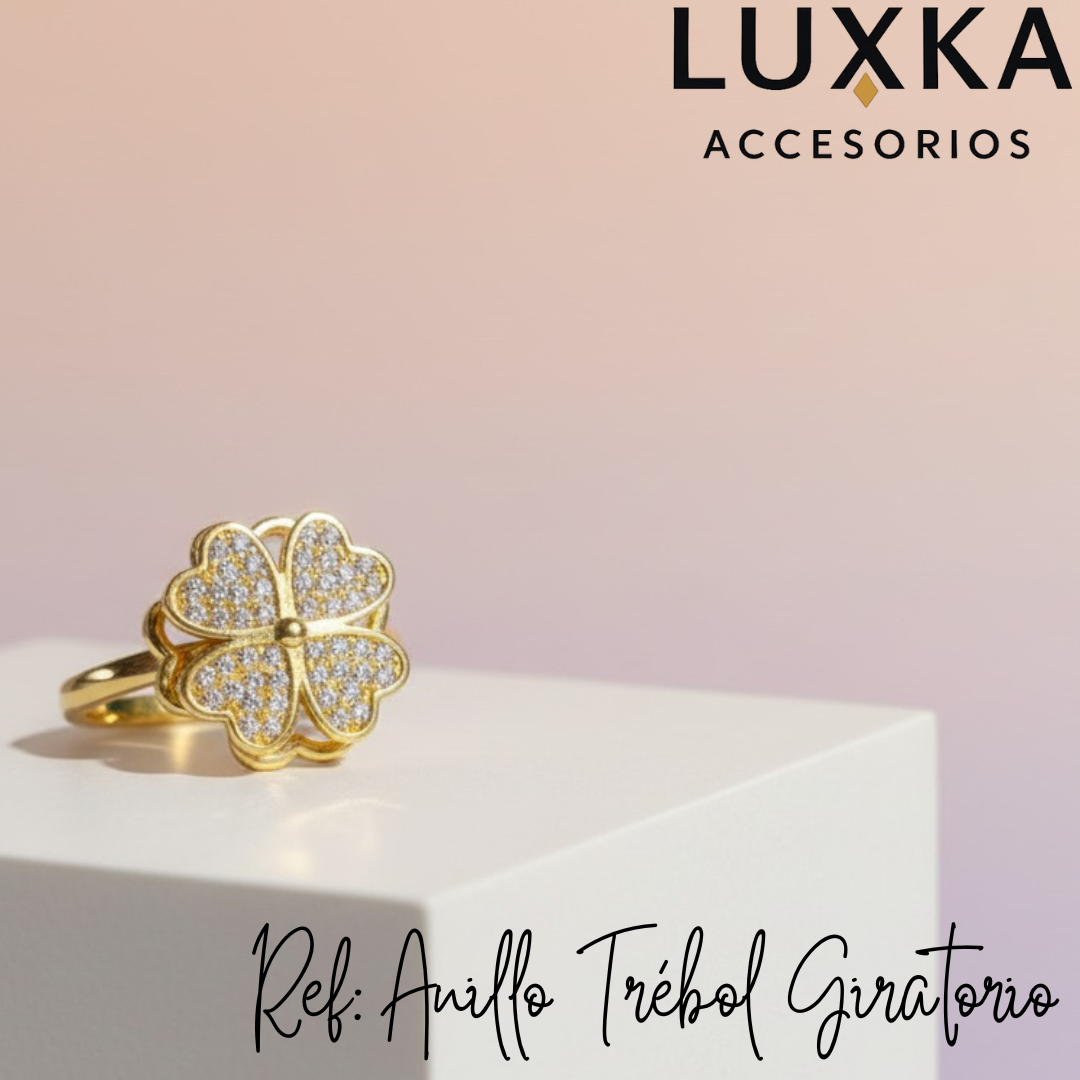 Anillo Trébol Giratorio